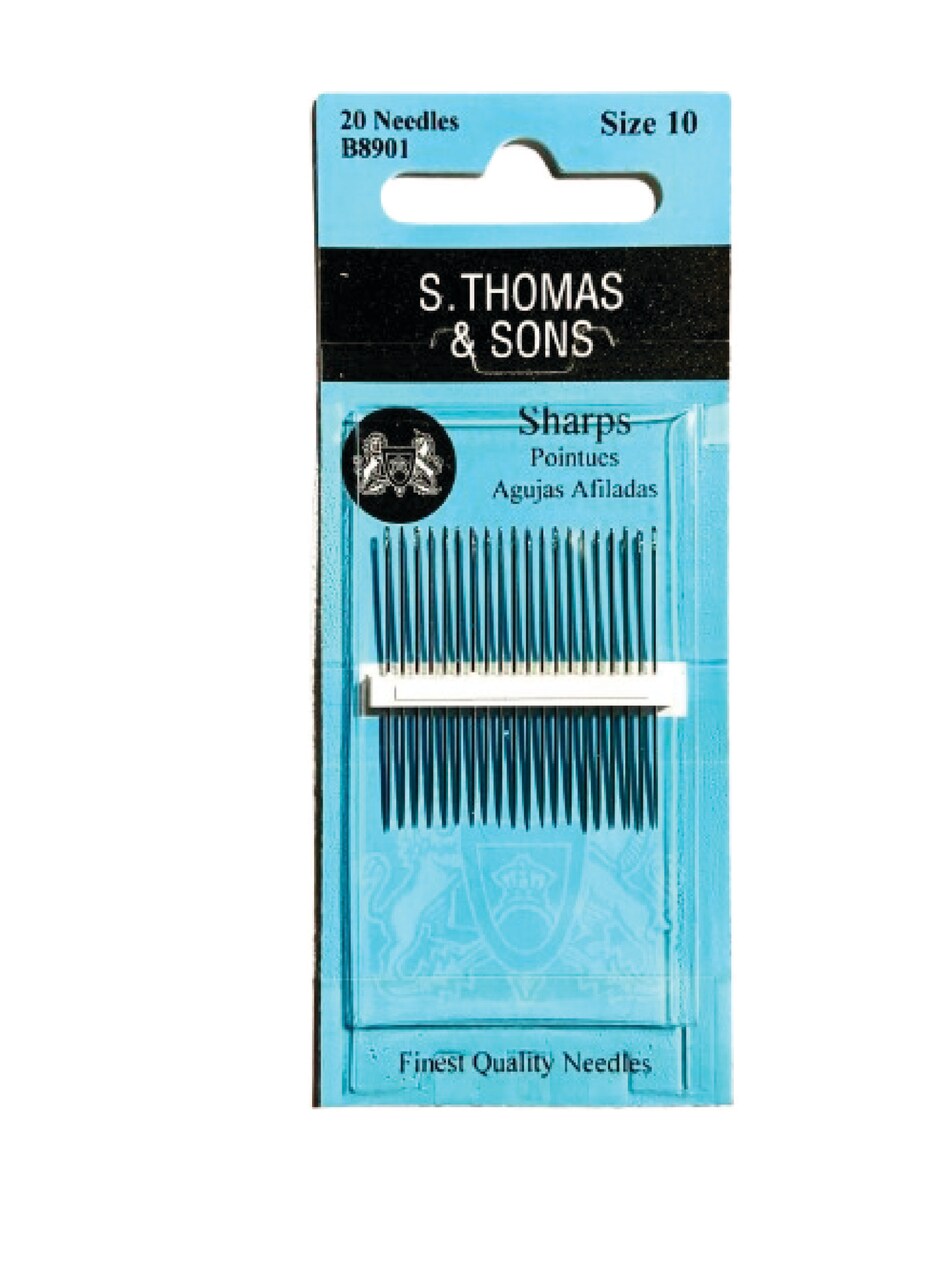 Hand Sewing Needles -- Sharps --- Size 10 --- by S. Thomas & Sons®